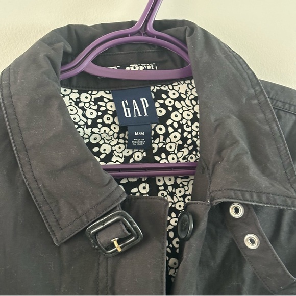 GAP size medium trench coat black mud length size medium - Picture 3 of 13
